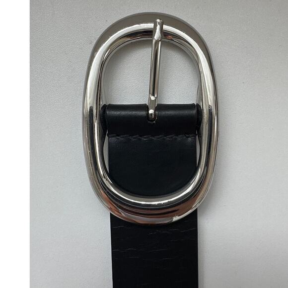 Chico's Womens Black Leather and Silver Belt, Size L - Picture 6 of 7